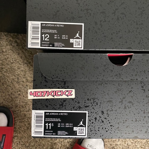 New Air Jordan 4 Retro 'Red Cement' Men's Shoes - Picture 12 of 15